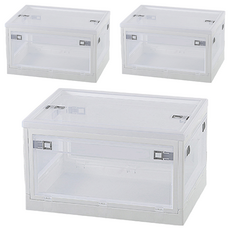 KEYWAY 經典五開式摺疊收納箱, 白色, 3個