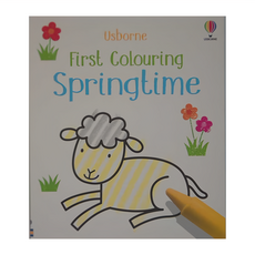 Usborne 小手著色書 春日, 兒童美術繪畫啟蒙塗色本, Usborne Publishing Ltd., First Colouring