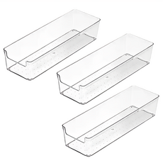 BangJiaShi 幫家適 透明抽屜收納盒 單開口, 大(29.7 x 9.6 x 6.2cm), 透明色, 1個