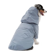 PEHOM 可調節式防潑水魔鬼氈寵物雨衣 淺藍色 XS 輕便舒適