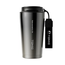 半島良品 特美刻 316不銹鋼咖啡杯/辦公杯 附掛繩, 500ml, 1個, 漸變黑