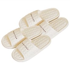 沐慕家居 編織格紋室內拖鞋2雙, 38*39 24.5cm 米白色 EVA材質, 240~245mm