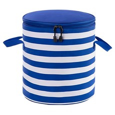 Cbucks 樂高玩具拉鍊收納袋，藍白條紋，可攤開式設計, 30 x 33 x 150cm, 藍色, 1個