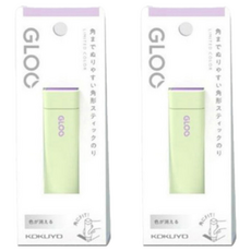 KOKUYO 國譽 GLOO 方形口紅膠 綠紫色 10g, 2支