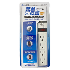 Mayka 明家電腦延長線 4插1開關15A 275 × 130 × 35mm 526g, 2.7m, 白色, 1組