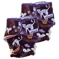 sloomb OBF 有機竹棉夜用布尿布, 70%竹纖維/30%有機棉, 彩虹花豹, 2件