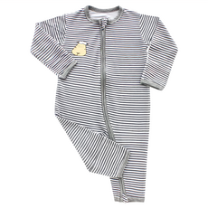 baa baa sheepz 抱抱羊 雙拉鍊長袖連身衣 12~18個月 灰色條紋, 12~18M