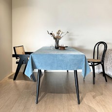 HOOM 法式防水桌布 湖水藍 180 x 130cm, 180 x 130cm,, 1個