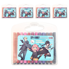 收納王妃 間諜家家酒 三角水洗彩色筆, 24色, 5盒