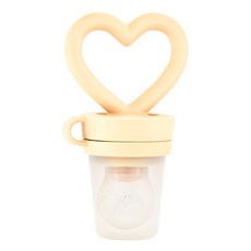 Firgi 愛心手把矽膠水果咬咬棒, 米白色, 1個