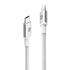 mophie essentials 編織快速充電傳輸線 USB-C to Lightning 適用於iPhone/iPad, 100cm, 白色, 1條