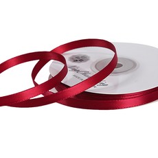 Gilgeuri 薄款6mm緞面禮品包裝緞帶, 酒紅色, 1個, 18m