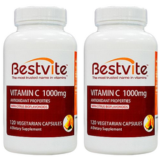 Bestvite 長效維他命C膠囊 1000毫克 含柑橘生物類黃酮 素食膠囊, 120顆, 2罐
