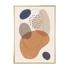 菠蘿選畫所 幾何五色塊IV掛畫 現代簡約風格壁畫 提升居家藝術氣息, 59.4 x 42cm, 金色外框