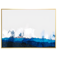 BOLUO GALLERY 菠蘿選畫所 抽象畫 藍色河岸 APAP3477G 掛畫, 金色