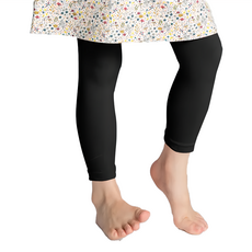 GIAT 吉亞特 兒童款超細纖維大彈力九分褲襪，台灣製, 黑色, 1件