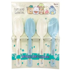 Skater 塑膠湯匙, 角落生物, 4入, 1組