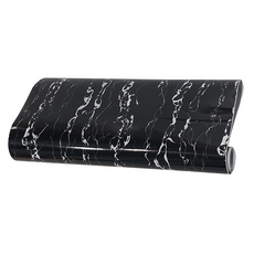 WALL ART 拋光大理石自黏防水壁紙, 黑色 + 白色