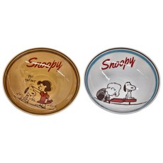 yamaka 山加商店 復古 Retro系列 Set 17公分陶瓷深盤 日本製造, 史努比, 21 x 4cm, 1組