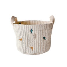 Dottodot Marolotte 嬰兒玩具尿布絎縫刺繡收納籃, 1個, 恐龍刺繡籃