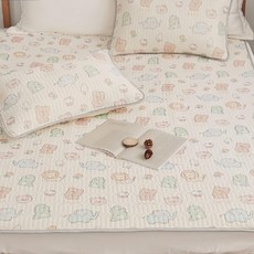 BUHO 布歐 沁透涼爽可水洗抗菌乳膠涼墊枕套3件組, 涼感墊 + 枕套 2個, 動物聯萌