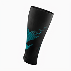ROCKAY Blaze Calf Sleeves 運動機能壓縮腿套, 歐洲製造, 42%多纖維聚醯胺+32%聚醯胺+26%彈性纖維, S, Black/Blue, 1雙