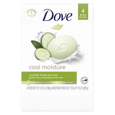 Dove 多芬 涼感保濕沐浴皂 小黃瓜綠茶香 4入裝，溫和潔淨，夏日清涼首選, 424g, 1組