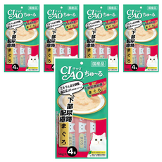 INABA CIAO 啾嚕 下尿道保健配方 鮪魚口味 貓咪肉泥 14gx4本, 56g, 5袋