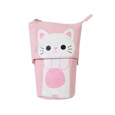 可伸縮站立式鉛筆盒 粉色, 粉色的, 1個