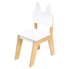 Mentari 北歐小狐學習椅 白色 + 木色, 小狐 白色 + 木色, 1個