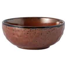 WANDU 瓦讀 日式日蝕陶瓷飯碗 4.5吋 簡約風格 陶瓷材質, 紅棕色, 1個