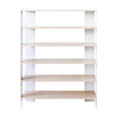 HOPMA 合馬家具 加寬開放式鞋櫃, 白橡配白, 6層