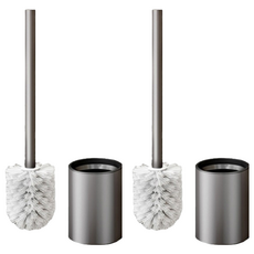 妃妃嚴選 太空鋁馬桶刷 壁掛式 無痕貼, 槍灰色, 2組