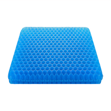 TV熱銷 美臀冰涼坐墊 單層/雙層可選 TPE材質 附黑色防塵坐墊套, 藍色, 42 x 36 x 3.5cm