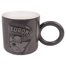 收納王妃 KUROMI 陶瓷馬克杯 350ml, 黑灰色, 1個