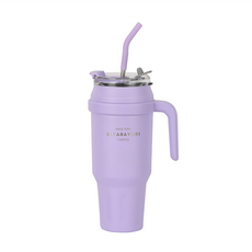 Sitarayuri 吸管保溫把手杯, 1.48L/1.12L, 304不鏽鋼材質, 紫色, 1個