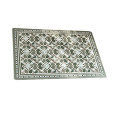 西格傢飾 歐美復古風耐髒防滑速乾軟珪藻土地墊 橡膠防滑底, 40 x 60cm, 青花