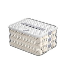 大容量可疊加水餃盒 1蓋3層 帶把手設計, 30.6 x 23 x 5cm, 1個