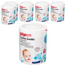 pigeon 貝親 粗軸棉棒, 100支, 6罐