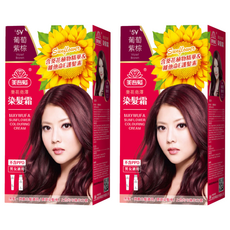 美吾髮 葵花亮澤染髮霜, 5V 葡萄紫棕色, 2盒