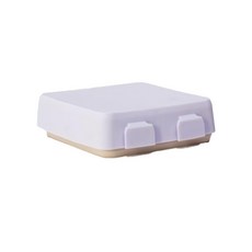 2angels 矽膠秒扣拼圖隨行餐盤, 德國LFGB認證食品級矽膠, 耐高溫220度, 可收納設計, 外出攜帶方便, 單件, 薰衣草拿鐵, 1個