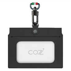 COZi 義大利植鞣革雙面橫式證件夾 可收納1張證件卡+8張名片, 黑色, 1個