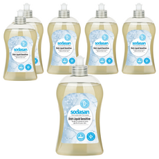 sodasan 蘇達桑 洗碗精 敏感肌, 有效清潔油漬髒汙, 500ml, 6瓶