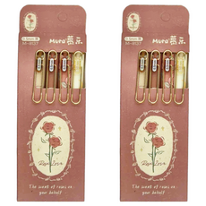 Mura 慕樂 按鍵中性筆 4支, 玫瑰與詩, 2盒