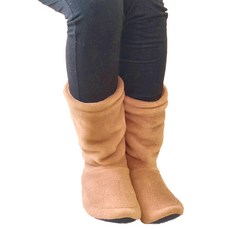 Cotton Field 棉花田傢飾 NuKME 時尚居家保暖靴 100%聚酯纖維 日本設計, 22.5~24.5cm, 沙色