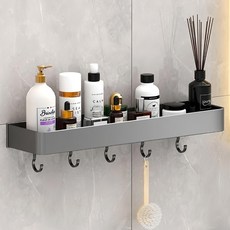 超級工廠 浴室置物架 50cm 槍灰色 免打孔, 1個