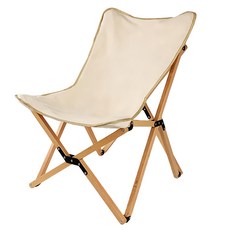 山之客 原櫸木蝴蝶椅子 小號 SZK5 米色 輕巧便攜露營椅, 1個