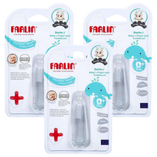 FARLIN 嬰兒指套型牙刷 (0個月以上), 透明, 1入, 3個