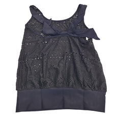 Summer love 夏之戀 大女外搭上衣 黑色 鏤空 蝴蝶結, M