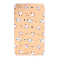 寵物乳膠涼感墊 - 橙色貓咪, 2XL(90 x 70cm), 1個